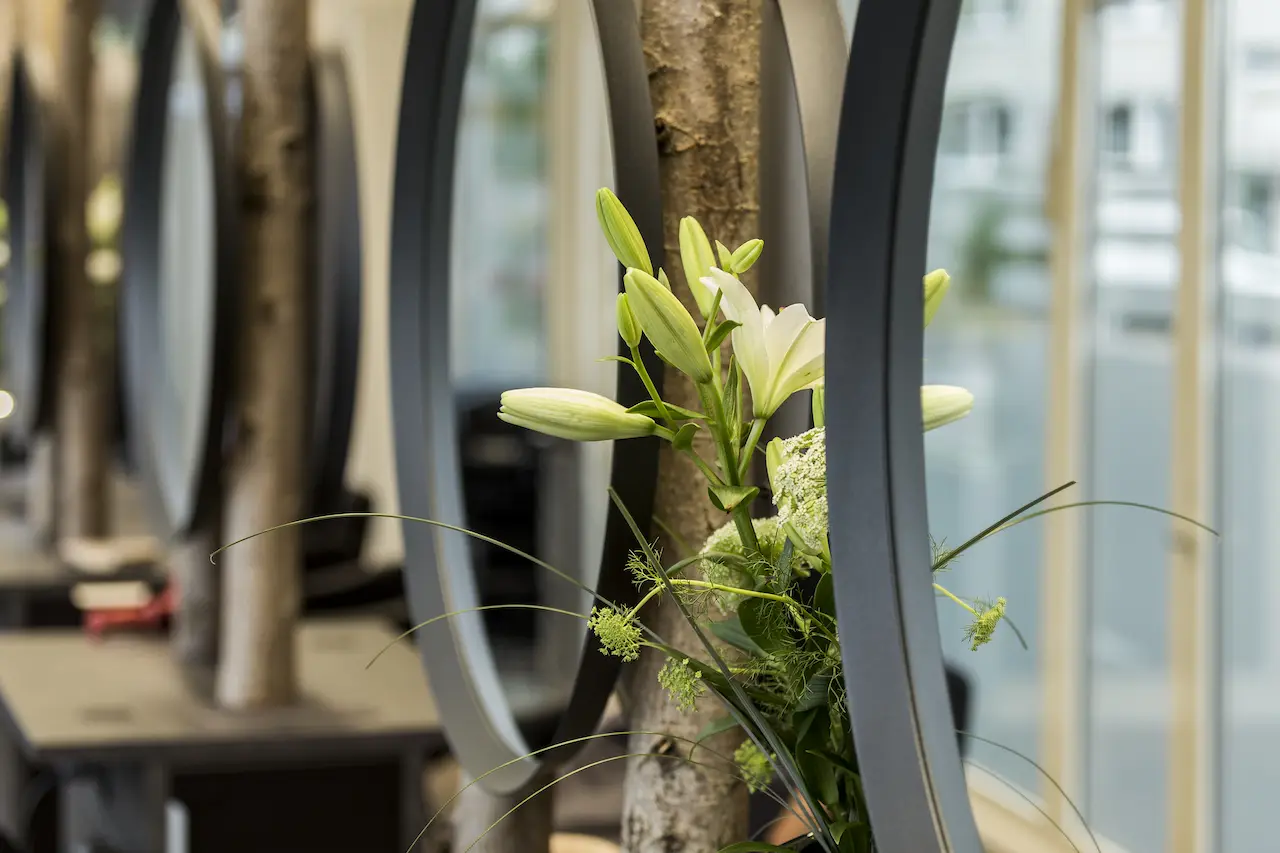 Mirror detail with flowers